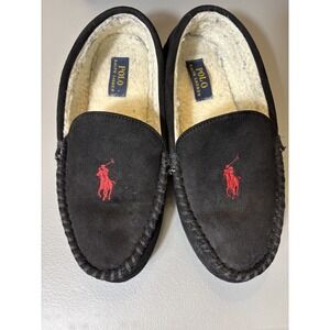 Men's Polo Ralph Lauren Slip on Slippers Black Size 8 - Pre Owned